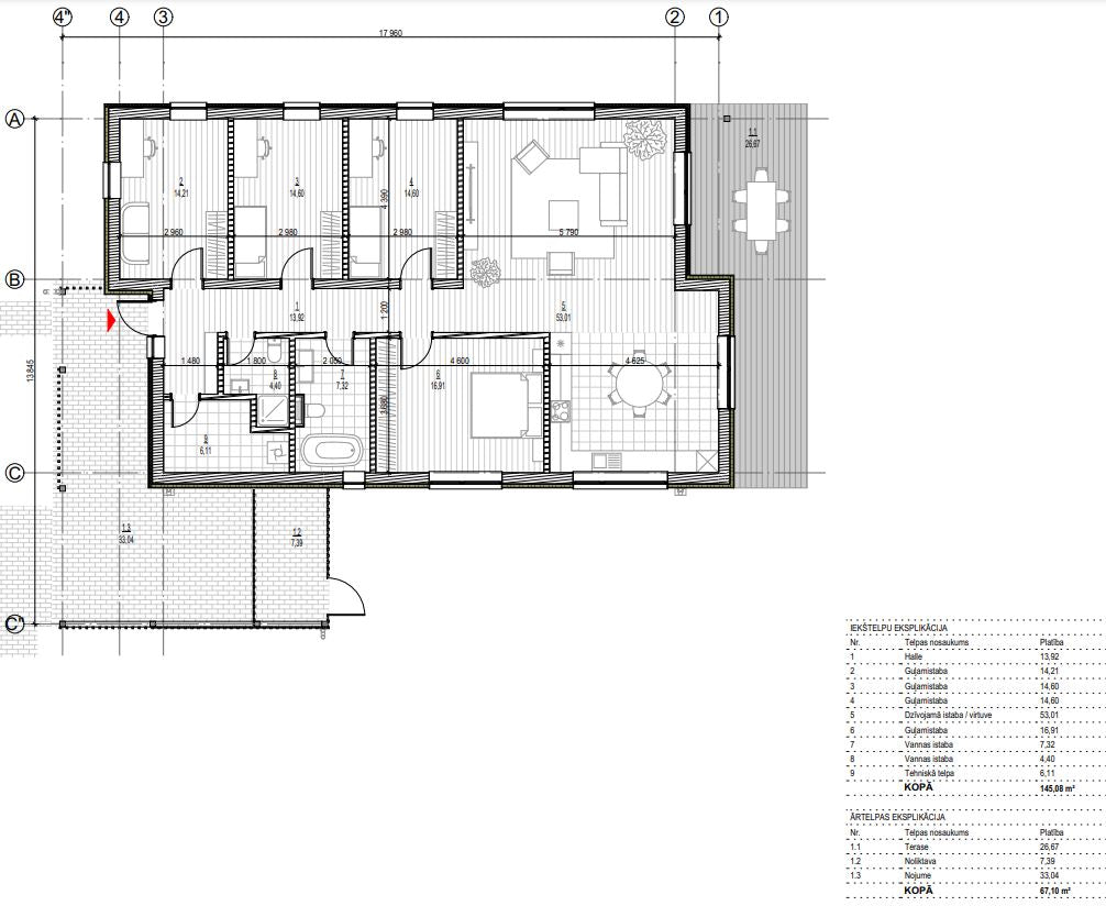 Vienstāva māja 145m²